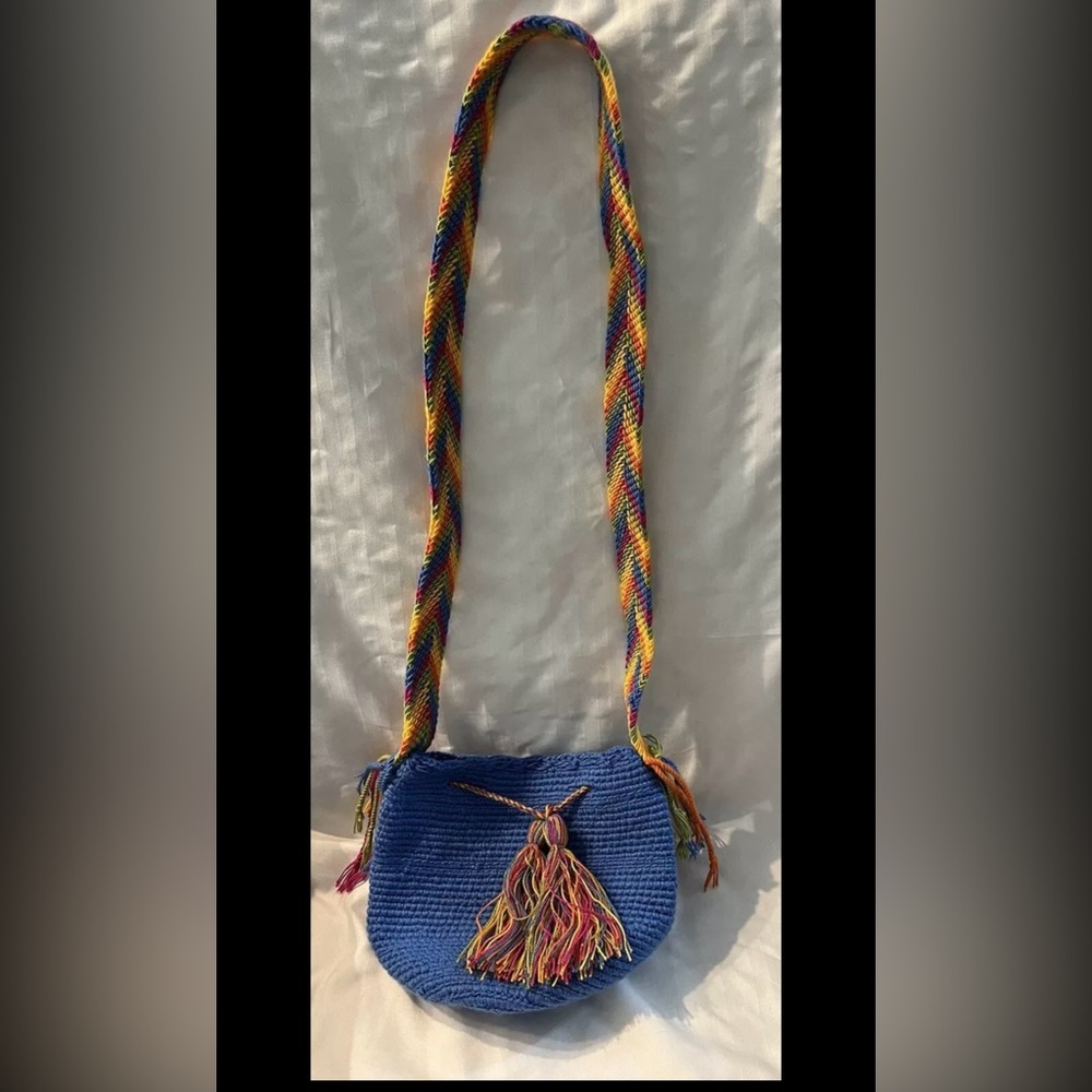 Wayuu Mochila Colombian Bag Crossbody Bucket Woven Boho Hippie Colorful